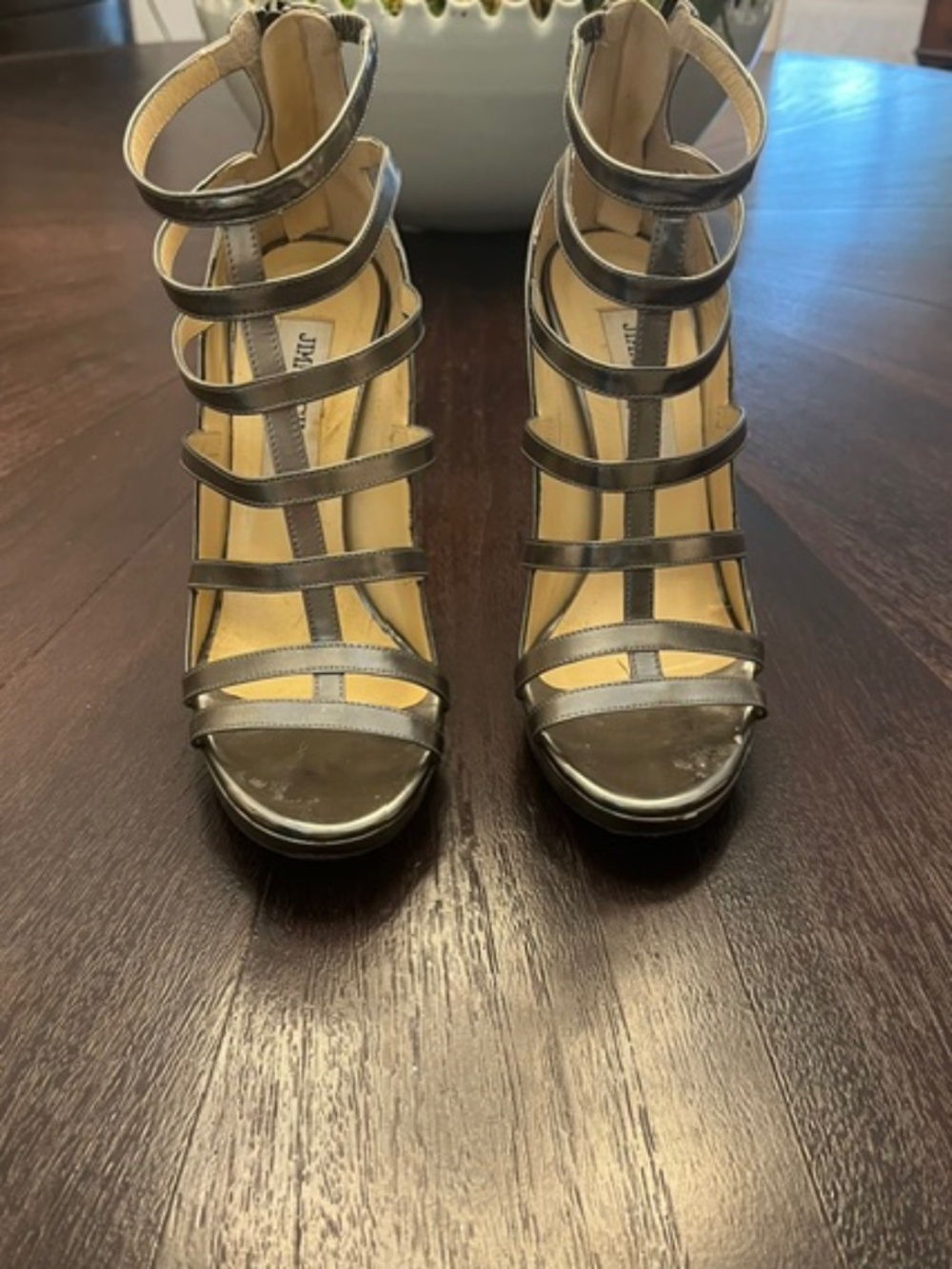 Silver Jimmy Choo gladiator sandals